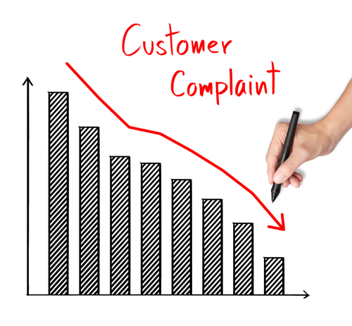 graph showing falling levels of complaints